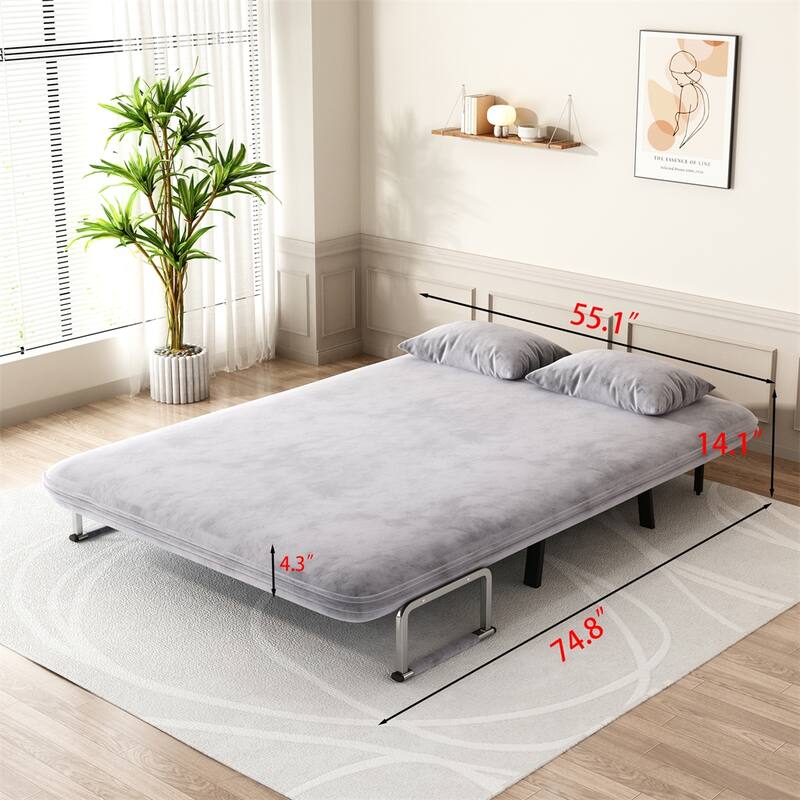 Convertible Chair Bed, Tri-Fold Sofa Bed with Adjustable Backrest