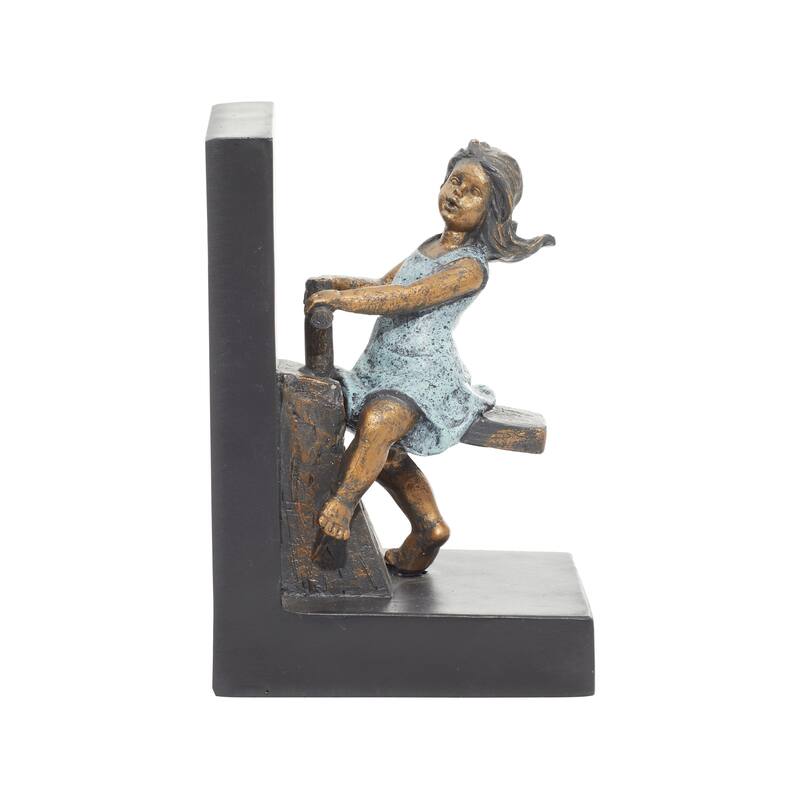 Polystone People Decorative Bookends with Swing Set - Set of 2 Brown - Roche River Decor