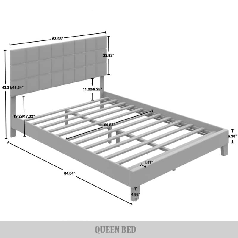 CraftPorch Simply Velvet Platform Bed