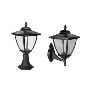 Classy Caps Black Elegante Black Aluminum Solar Lamp - On Sale - Overstock  - 9319353