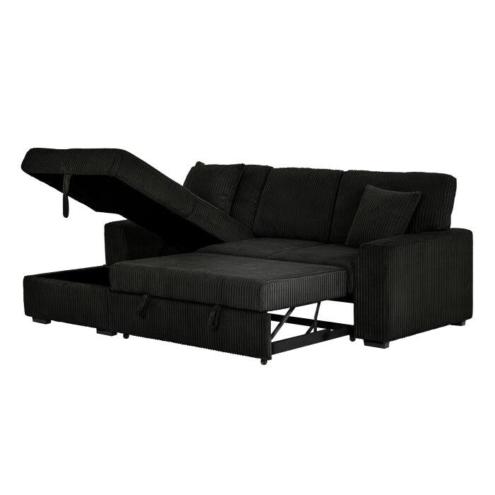 Modern Pull Out Sectional Sofa Bed with Storage, Convertible Living Room L-Shaped Couch