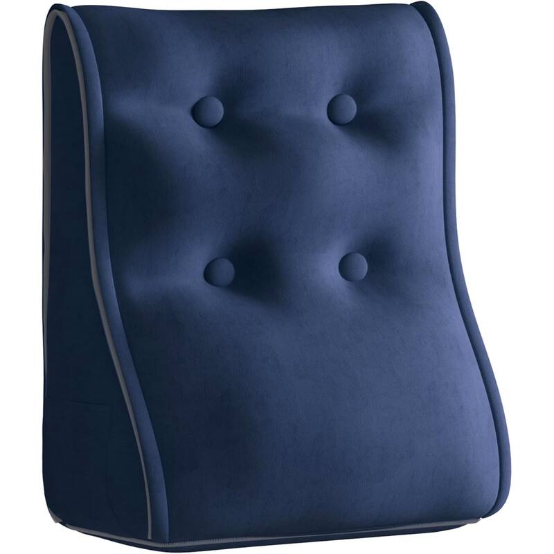 Sectional Headboard Pillow, Zipper Design Combinable Ergonomic Reading Pillow for Sitting in Bed, Adult Bedroom Decor Aesthetic - Dblue