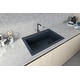 preview thumbnail 7 of 10, Ruvati 33 x 22 inch Granite Composite Quartz Drop-in Topmount Single Bowl Kitchen Sink - Catalina Blue - RVG1033LU
