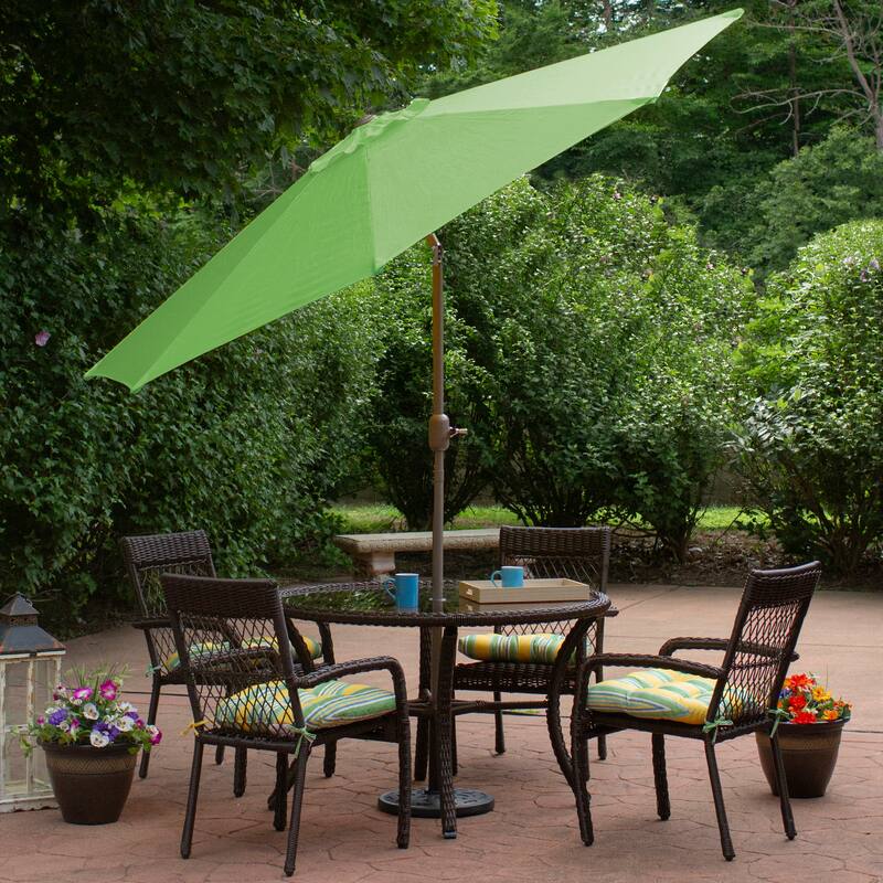 9ft Outdoor Patio Market Umbrella with Hand Crank and Tilt