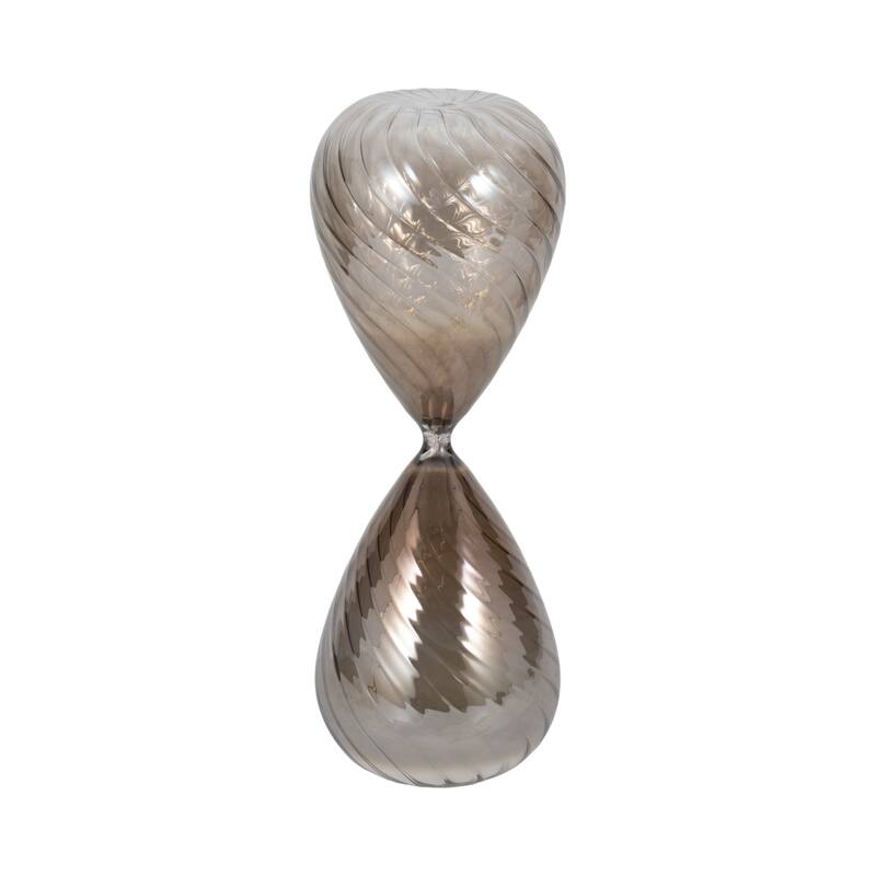 Modern Glass Hourglass Sculpture - Home Decor