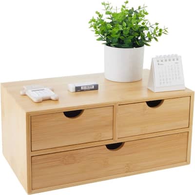 Desk Organizer with 3 Drawers Makeup Storage