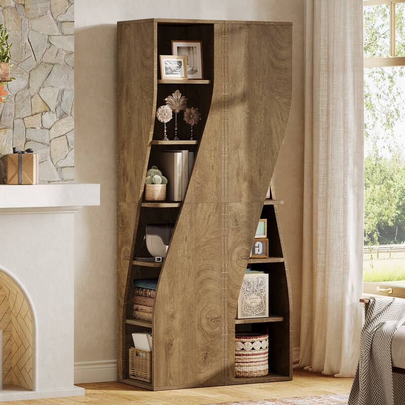 Farmhouse 6-Tier Corner Bookcase