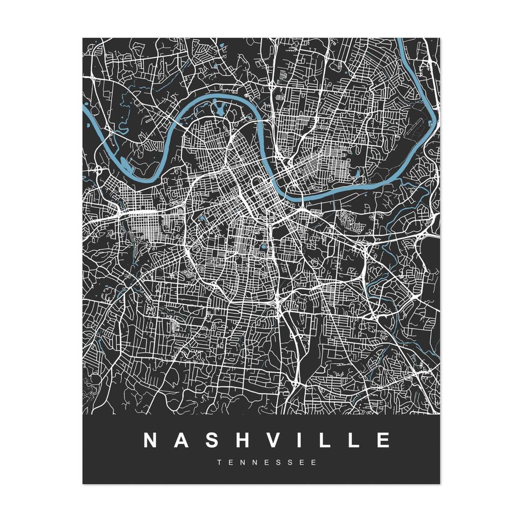 Nashville Tennessee NASHVILLE City Map US Maps Urban Art Print/Poster