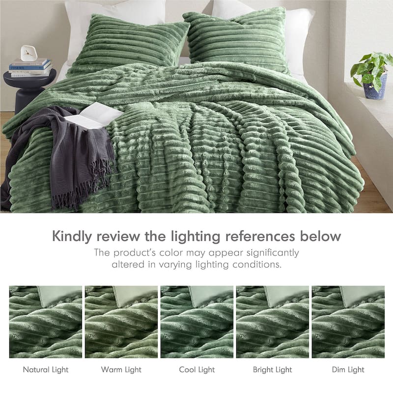 Chelsea Square Avril Fluffy Ribbed Plush Comforter Set