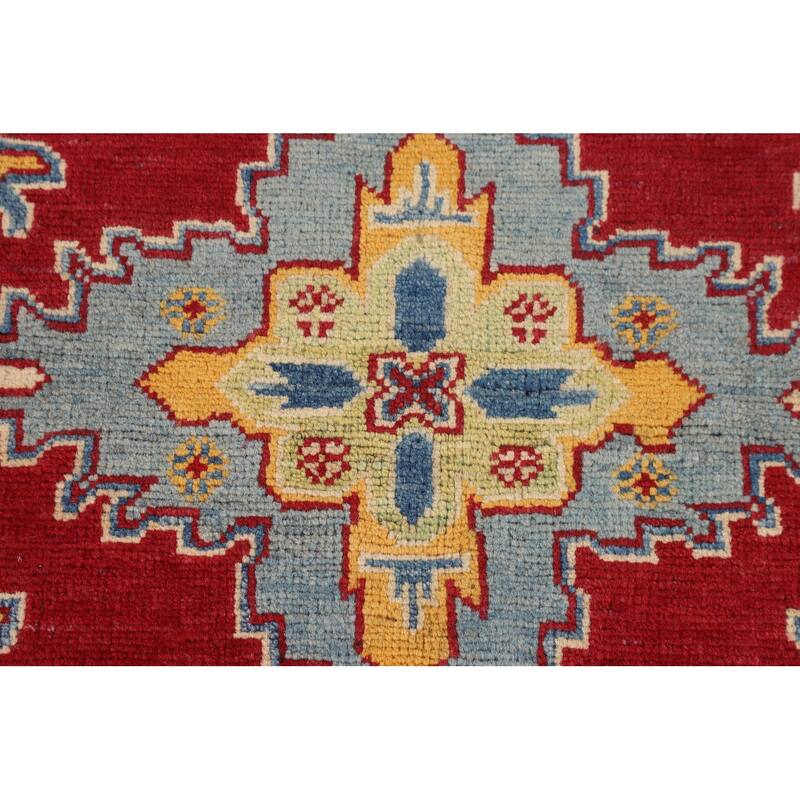 Traditional Red Kazak Accent Rug Hand-Knotted Wool Carpet - 3'5" x 5'1"