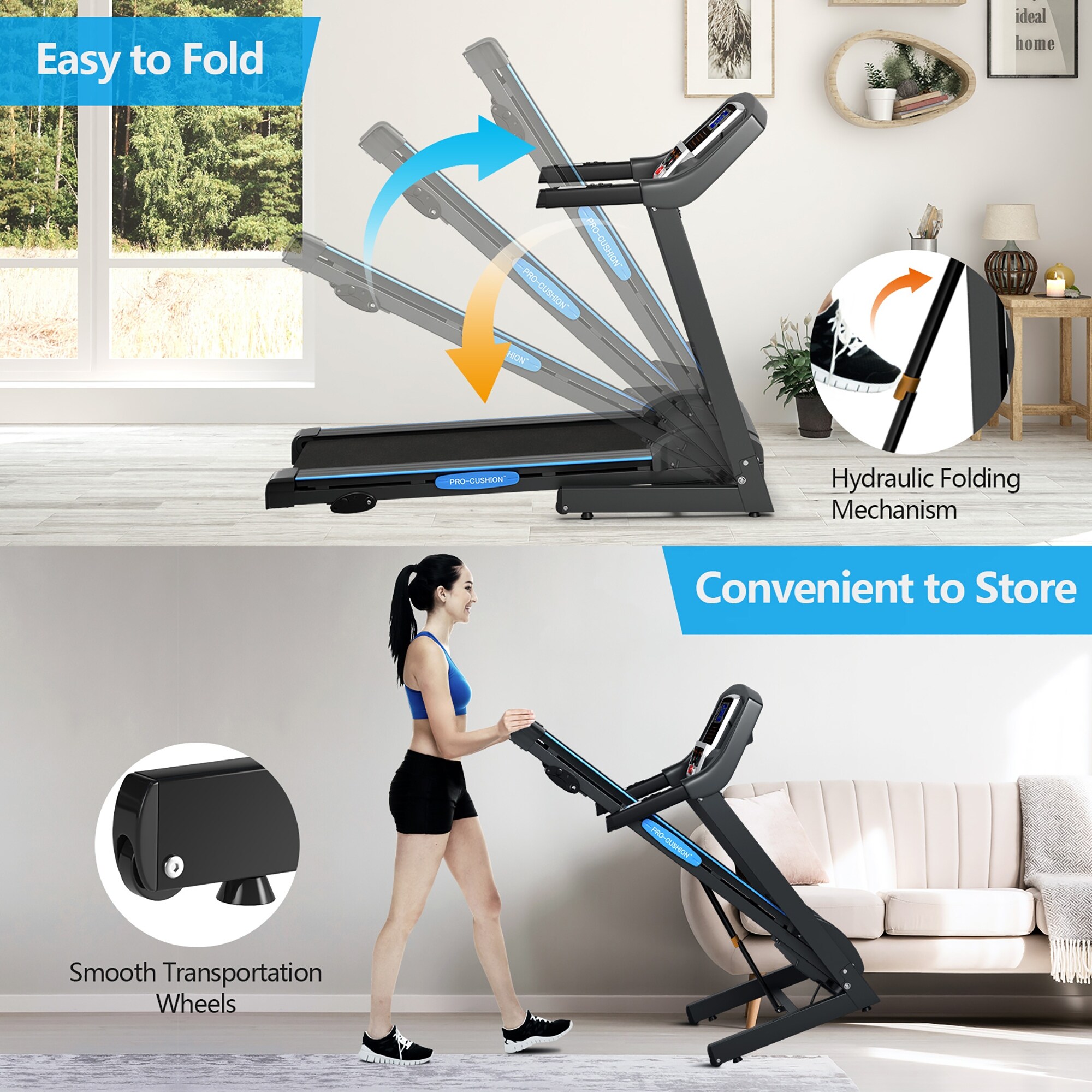 Goplus 2.25 hp folding electric hotsell treadmill motorized power running machine