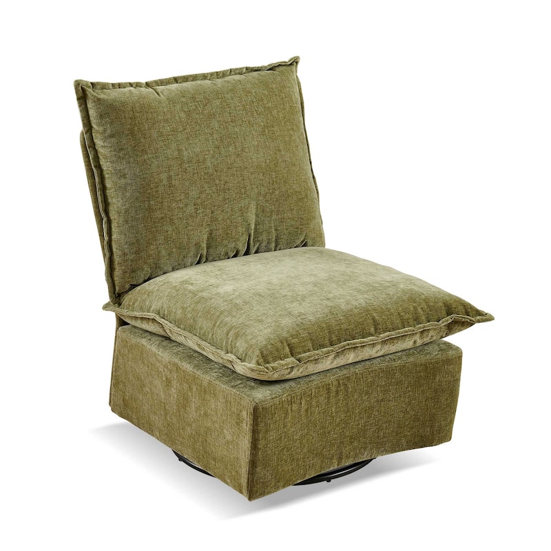 Chenille 360° Swivel Detachable Sofa Chair with Metal Base