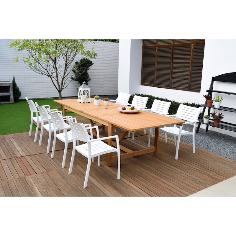 Amazonia White Aluminum Stacking Outdoor Patio Dining Chairs by Havenside Home