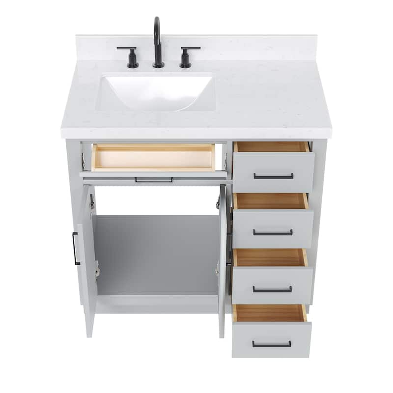 Ariel T036SLCQRVO Hepburn 36" Free Standing Single Basin Vanity Set