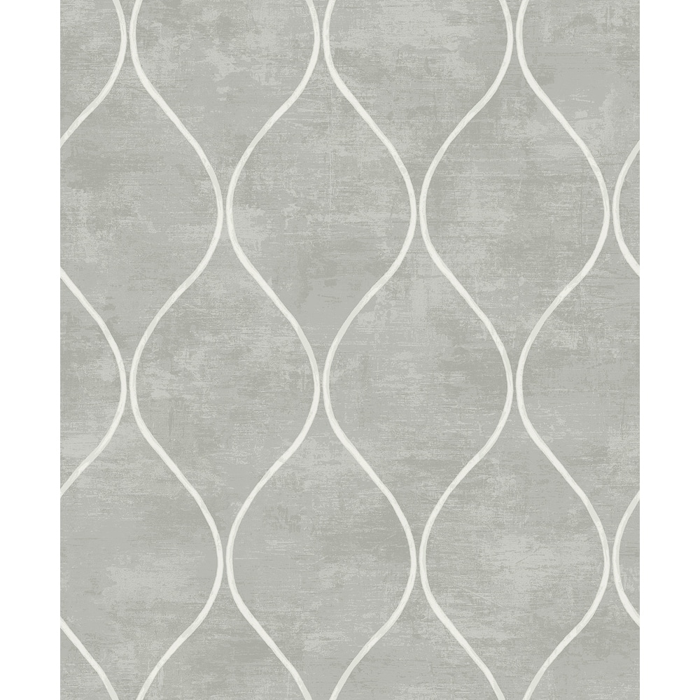 Seabrook Designs Ellisse Geometric Vertical Ogee Non-Woven Unpasted Wallpaper
