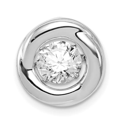 Curata 925 Sterling Silver Polished Dancing CZ Cubic Zirconia Simulated Diamond Circle Pendant Necklace Jewelry Gifts for Women