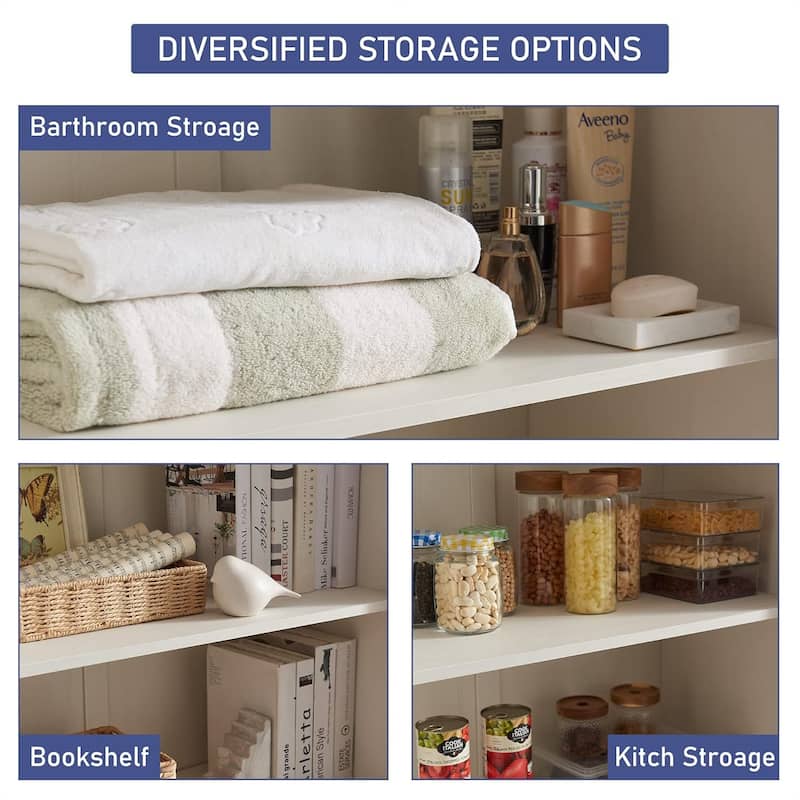 Farmhouse Kitchen Pantry Cabinet, Wood Storage Cabinets