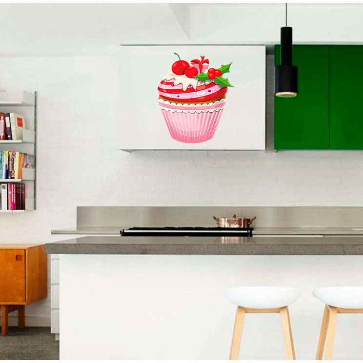 Cupcake Decal, Cupcake Sticker, Cupcake Kitchen Decor,-image