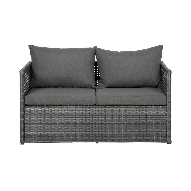 Audy Outdoor 4-Piece Cushioned Rattan Patio Furniture Chat Set