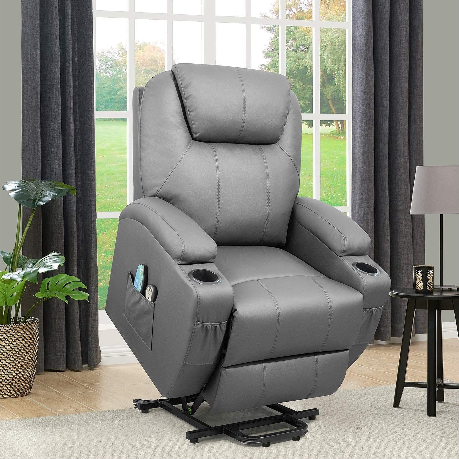 Homall Faux Leather Power Lift Recliner Chair with Massage and Heat - On  Sale - Bed Bath & Beyond - 33062933