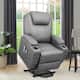 Power Lift Recliner Chair PU Leather for Elderly with Massage and Heating Ergonomic Lounge - Grey