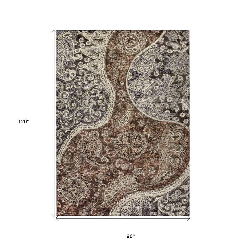 HomeRoots Floral Medallion Transitional Rectangle Outdoor Rug