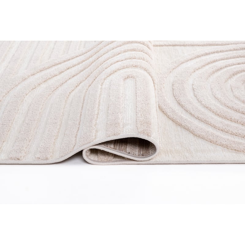 Lana Collection Transitional Geometric Cream Area Rug