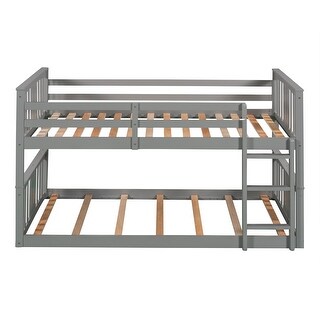 Twin Over Twin Bunk Bed with Ladder - Solid Wood & Durable