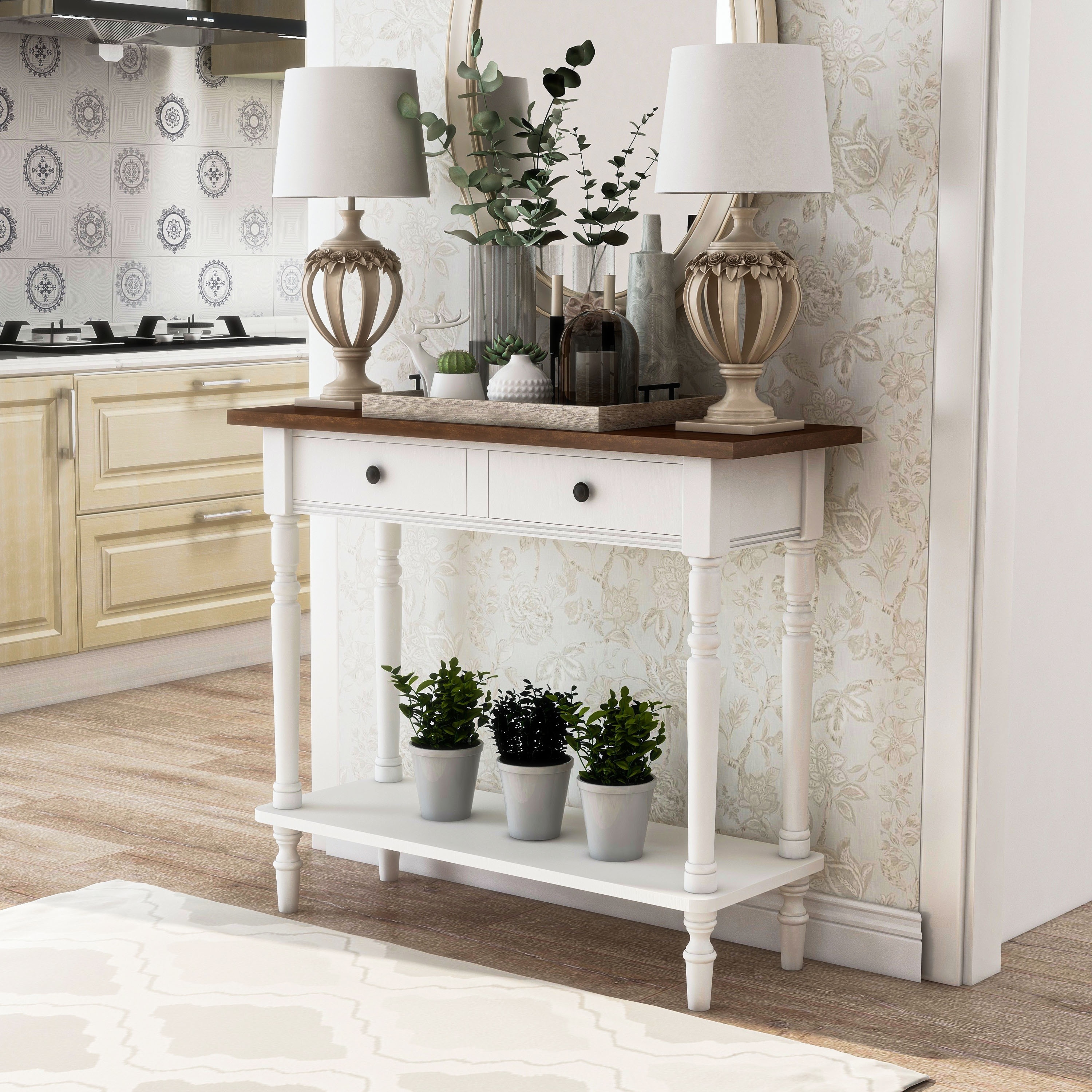 Furniture of America Jeln Traditional 38-inch Wood 1-Shelf Console Table