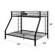 preview thumbnail 4 of 9, Black Twin XL/Queen Bunk Bed w/ Slat System & Ladder