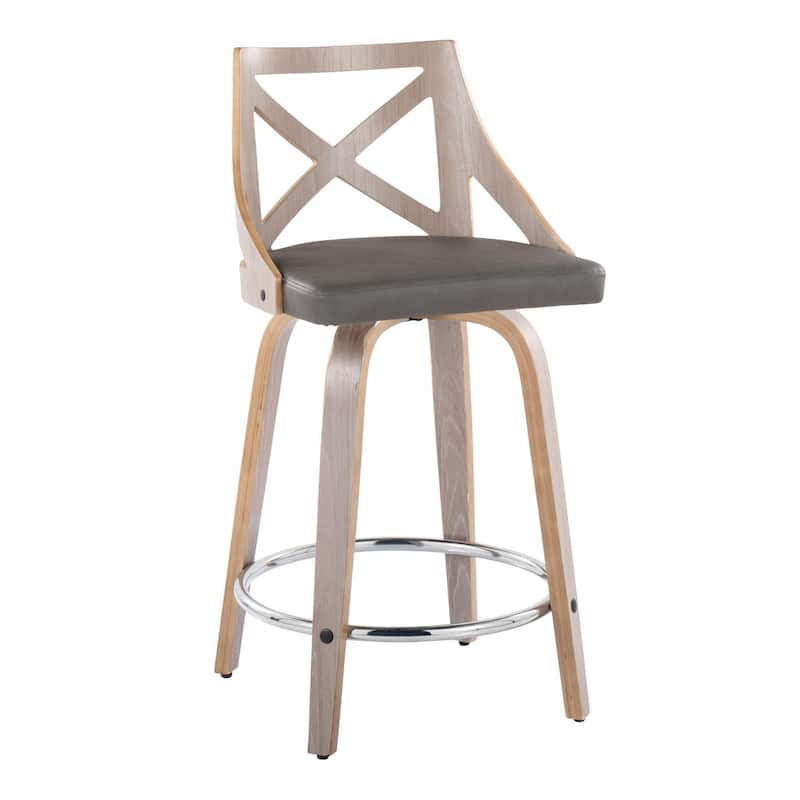 The Gray Barn Charlotte 24" Fixed-Height Counter Stool with Bent Wood Legs (Set of 2)