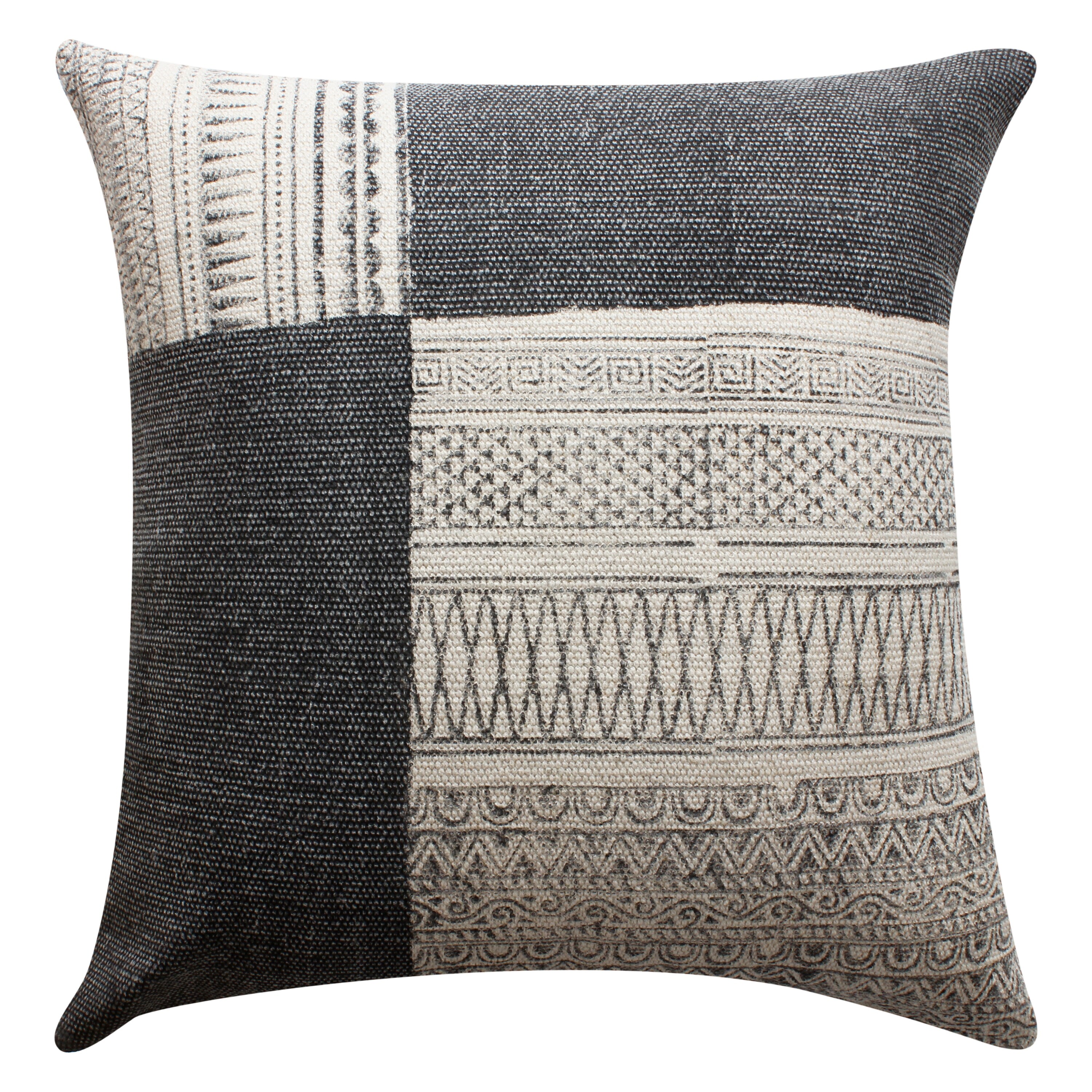 17 x 17 Inch Square Cotton Accent Throw Pillows, Geometric Aztec