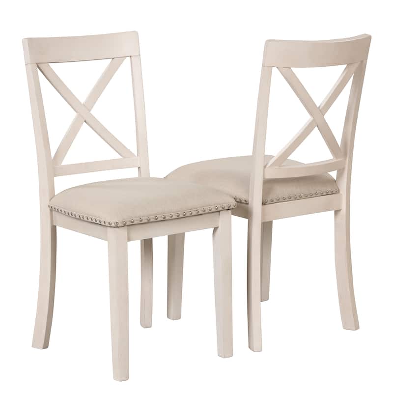 5 Piece Wood Dining Table Set, Kitchen Dining Table Set with Extendable Round Dining Table and 4 Chairs with Backrest
