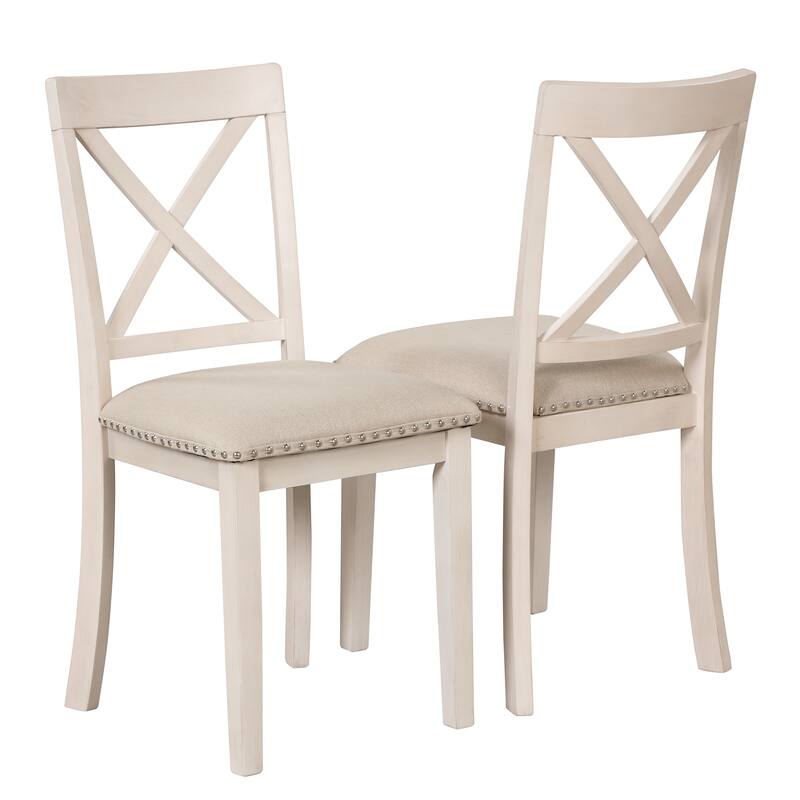 5-Piece Wooden Dining Table Set with Expandable Round Table & 4 Chairs