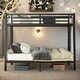 preview thumbnail 2 of 11, Twin XL over Queen Metal Bunk Bed,Industrial Minimalist Metal Bunk Bed