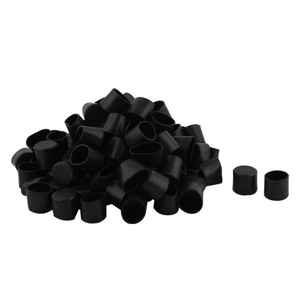 Unique Bargains Furniture Chair Table Leg PVC Round Shape Foot Cover Black 28mm Inner Dia 100Pcs