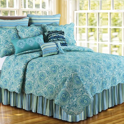 26" x 26" Blue & Green Stripes Euro Sham