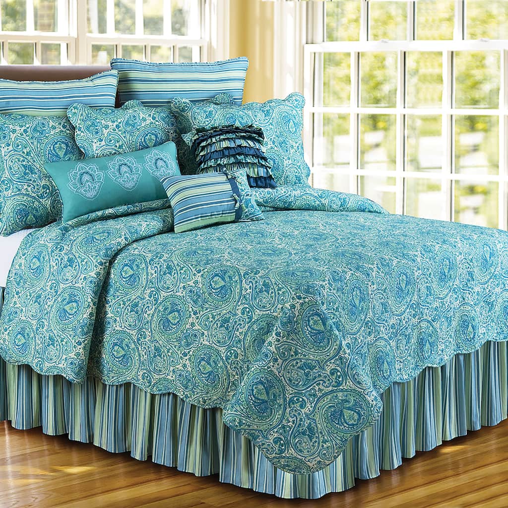 26" x 26" Blue & Green Stripes Euro Sham