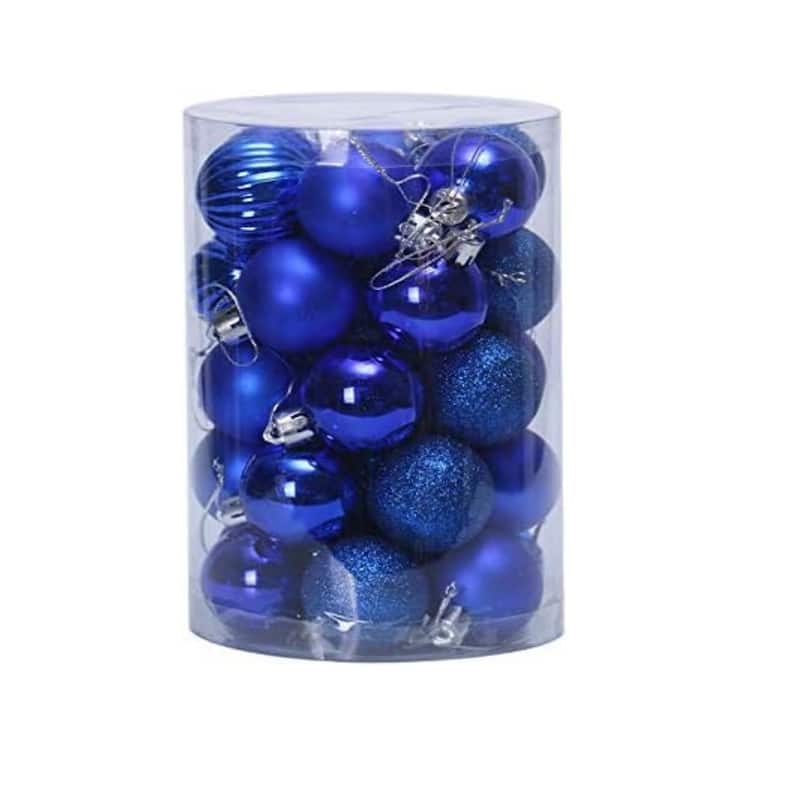 34 Pieces Shatterproof Christmas Ornaments Set Christmas Decorations 1.57 Inch Christmas Balls - N/A - Blue