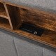 preview thumbnail 18 of 20, Queen Size Upholstered Platform Bed with Storage Headboard and USB Port, Linen Fabric Storage Bed Frame for Kids Teens Adults