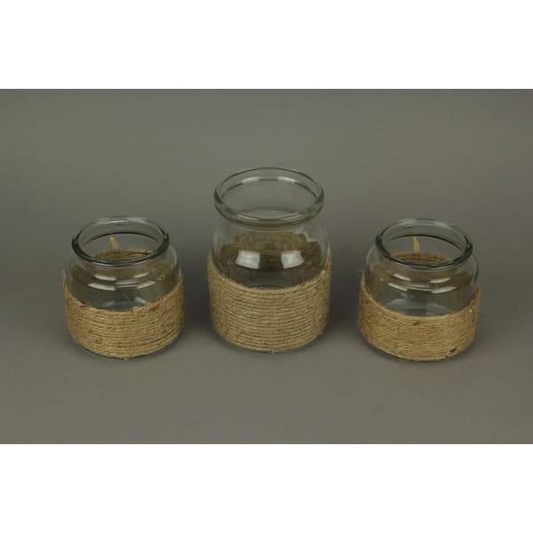 Shop 3 Glass Jar Candle Holders And Wood Tray 4 Piece Coastal Decor Centerpiece Set 6 X 20 X 6 Inches Overstock 27898727