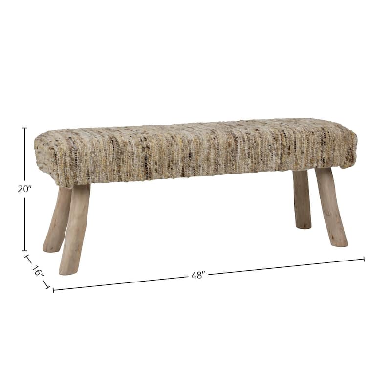 Farmington Wool Bench, Natural