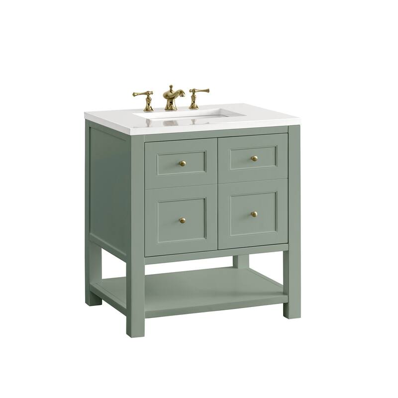 James Martin Vanities 330-V30-3WZ Breckenridge 30" Free Standing - Smokey Celadon - Steel Finish