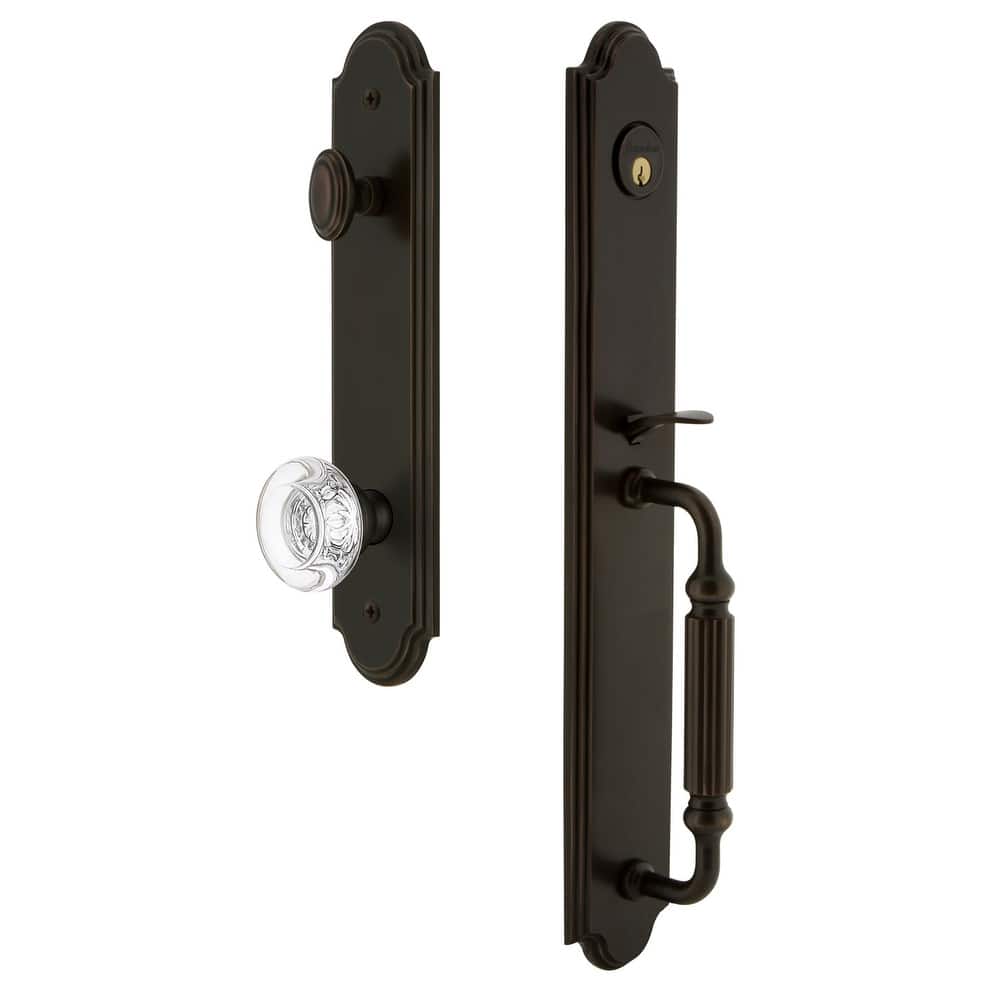 Grandeur Arc Solid Brass Rose Keyed Entry Single Cylinder Full Plate