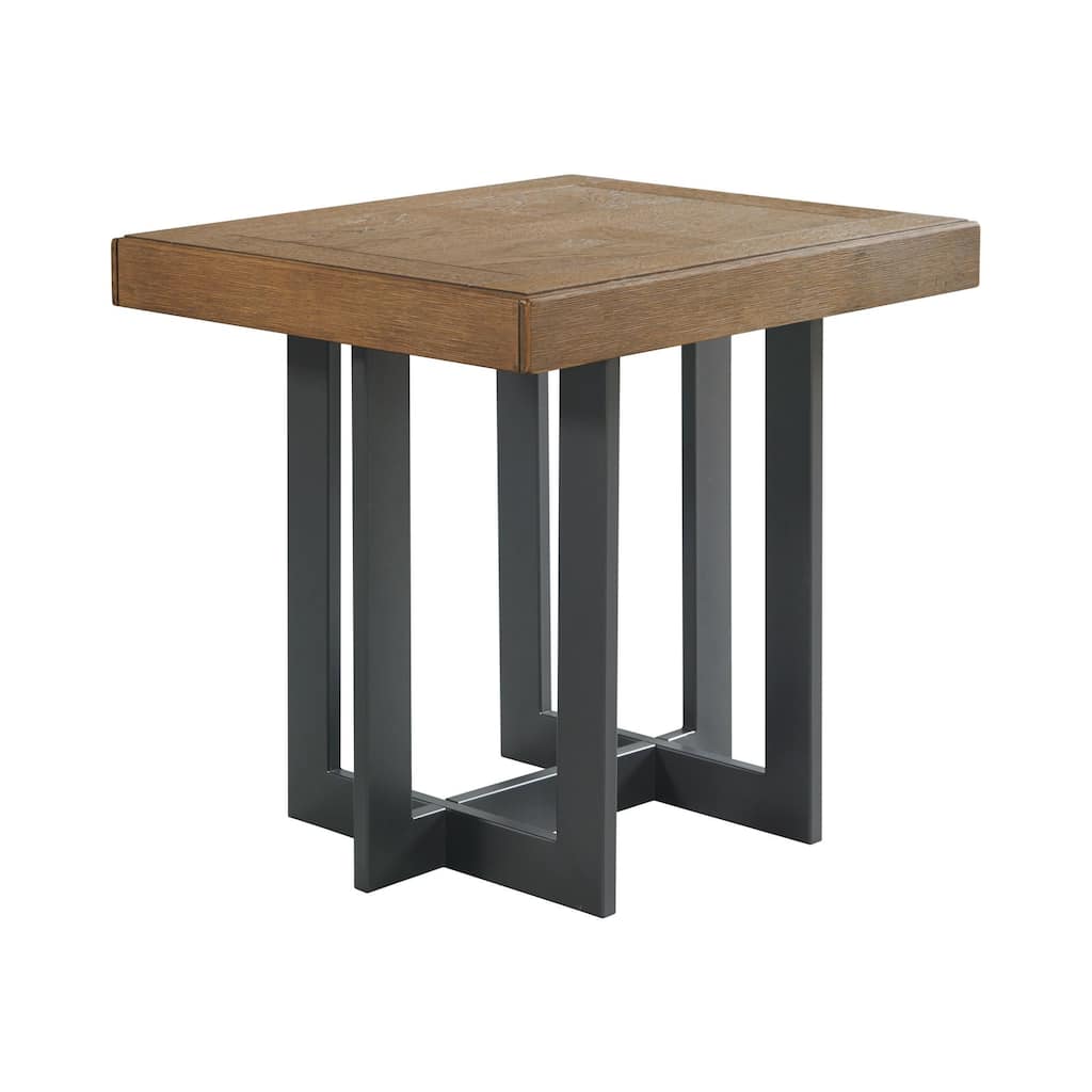 Eden 22" Wide End Table with Metal Base, Rustic Dune