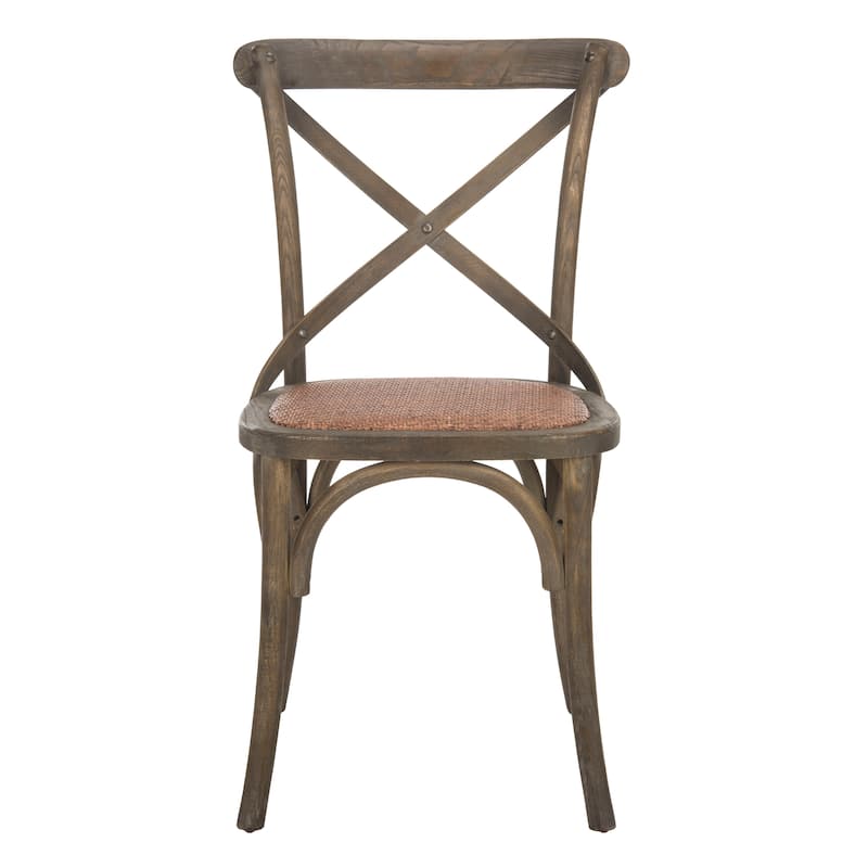 SAFAVIEH Zalya x-Back Antique White Dining Chair (Set of 2) - 20"Wx21"Dx35"H