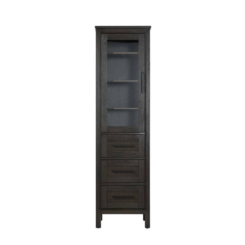Winslow 16-28 Inch Bath Storage Glass Cabinet