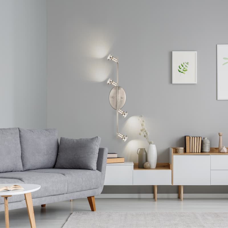 Eglo Buzz 4-Light Matte Nickel Ceiling or Wall Track Light - Matte Nickel