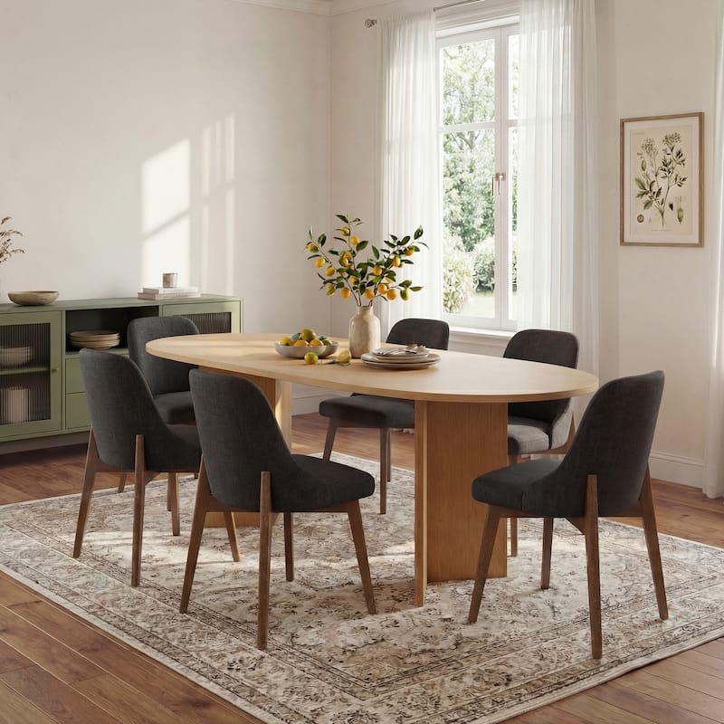 Upholstered Side Chair Dining Chairs Kitchen Chairs with Wood Legs Set of 2