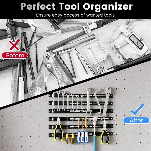 ZARDペンホルダー&マネークリップセット Gymax 18'' Magnetic Tool Holder Strip w/ Mounting Screws Space